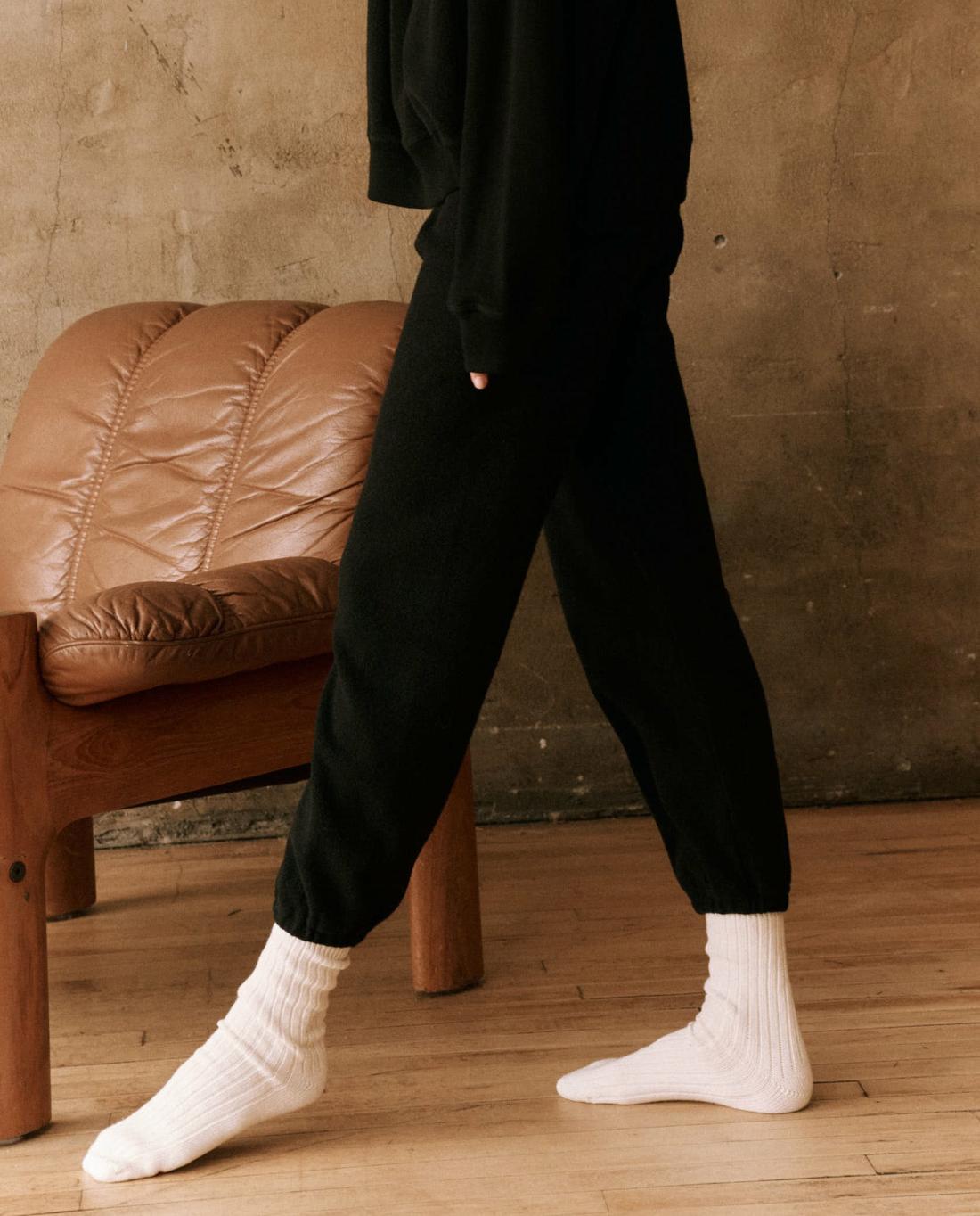 Pants | Women The Great. The Fleece Stadium Sweatpant. Almost Black