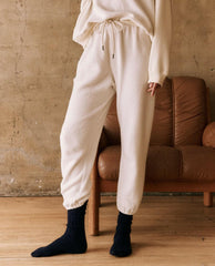 Pants | Women The Great. The Fleece Stadium Sweatpant. Washed White