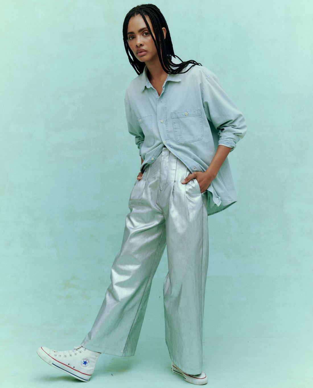 Pants | Women The Great. The Sculpted Trouser. Silver