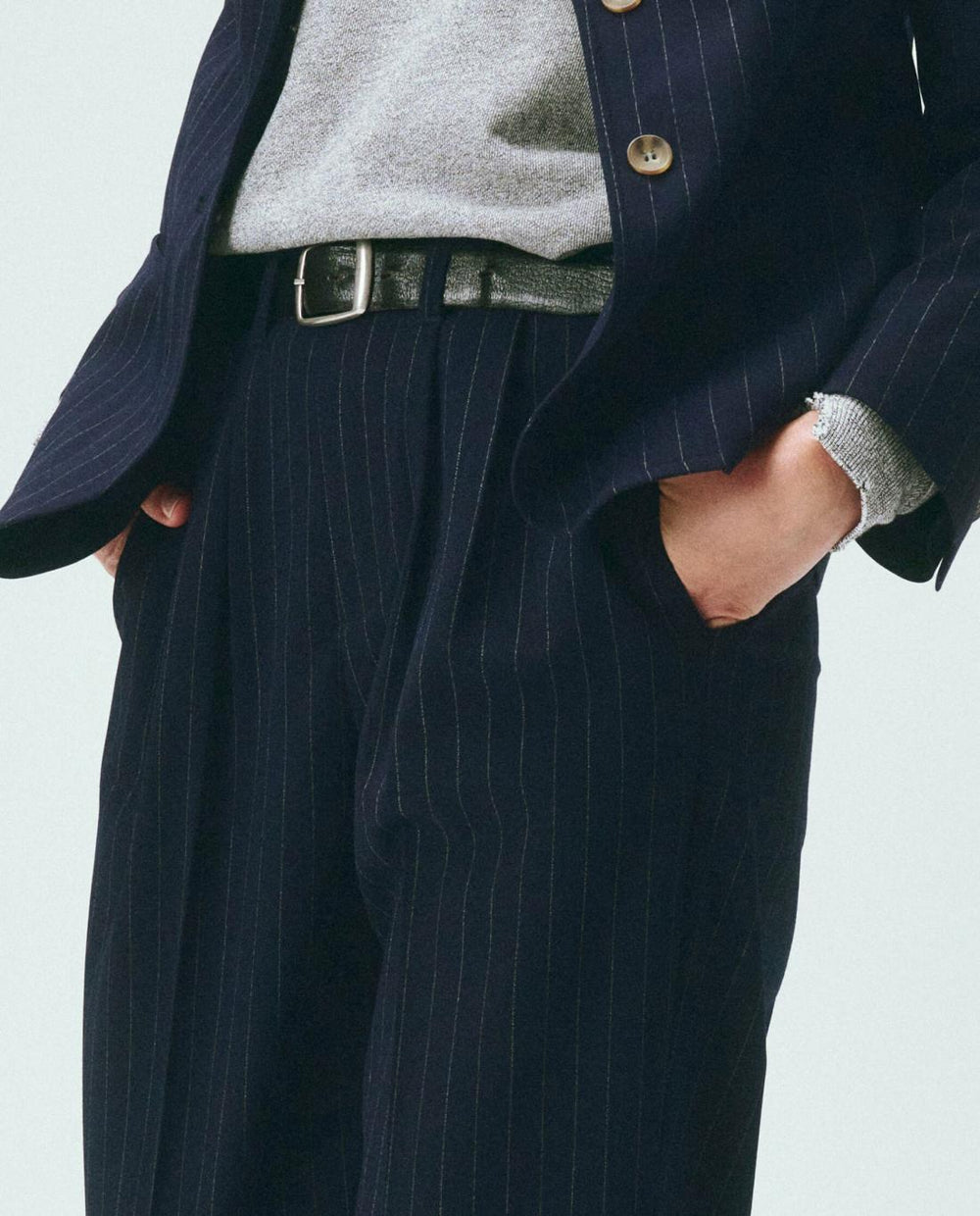 Pants | Women The Great. The Tradesman Pant. Navy Pin Stripe
