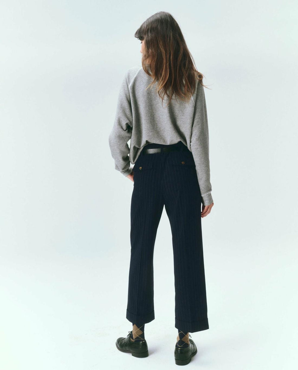 Pants | Women The Great. The Tradesman Pant. Navy Pin Stripe