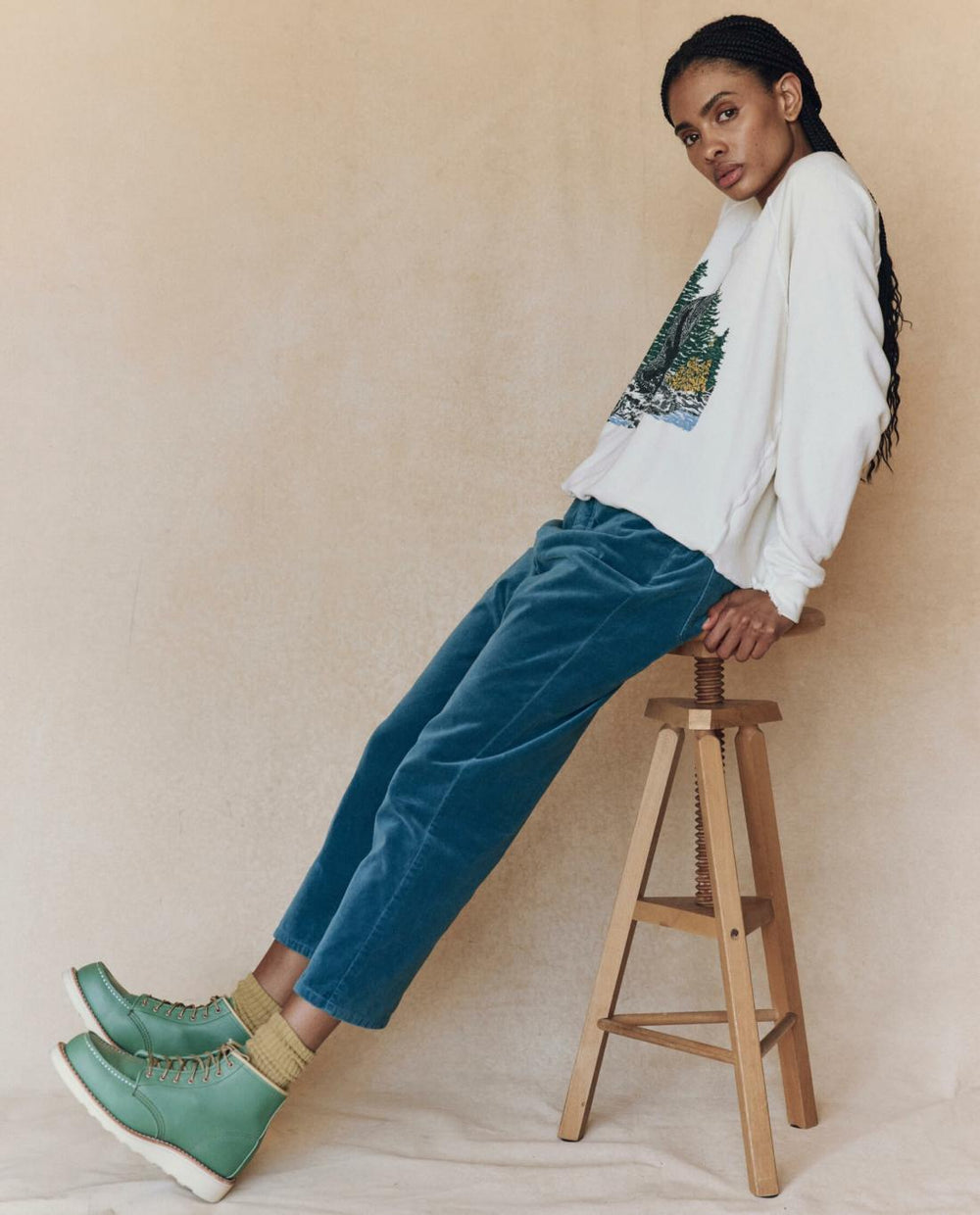 Pants | Women The Great. The Velvet Wayne Jean. Blue Jewel