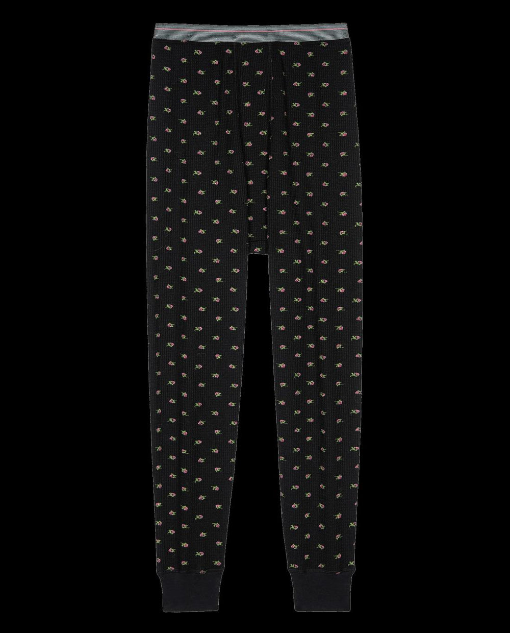 Pants | Women The Great. The Waffle Long John. Black Mini Heirloom Rose