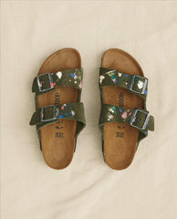 Shoes | Women The Great. Arizona Thyme Birkenstock With Paint. Thyme With Bright Multi Paint