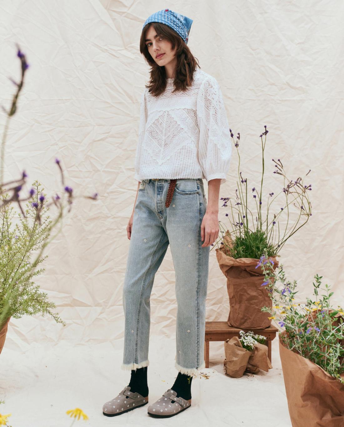 Shoes | Women The Great. BIRKENSTOCK Boston With Hand Painted Tooled Daisy. Iron Oiled Leath