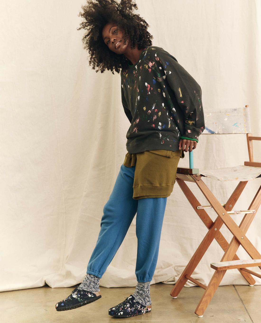 Shoes | Women The Great. Boston Midnight Birkenstock With Paint. Midnight Blue With Bright M