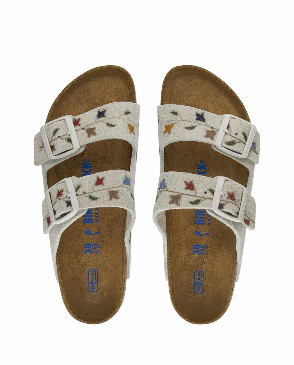 Shoes | Women The Great. The BIRKENSTOCK Arizona With Hand Painted Tooled Tulip. Antique Whi