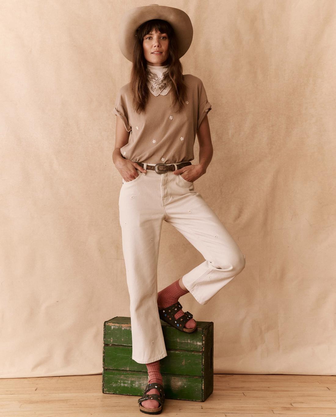 Shoes | Women The Great. The BIRKENSTOCK Arizona With Hand Painted Tooled Tulip. Velvet Gray