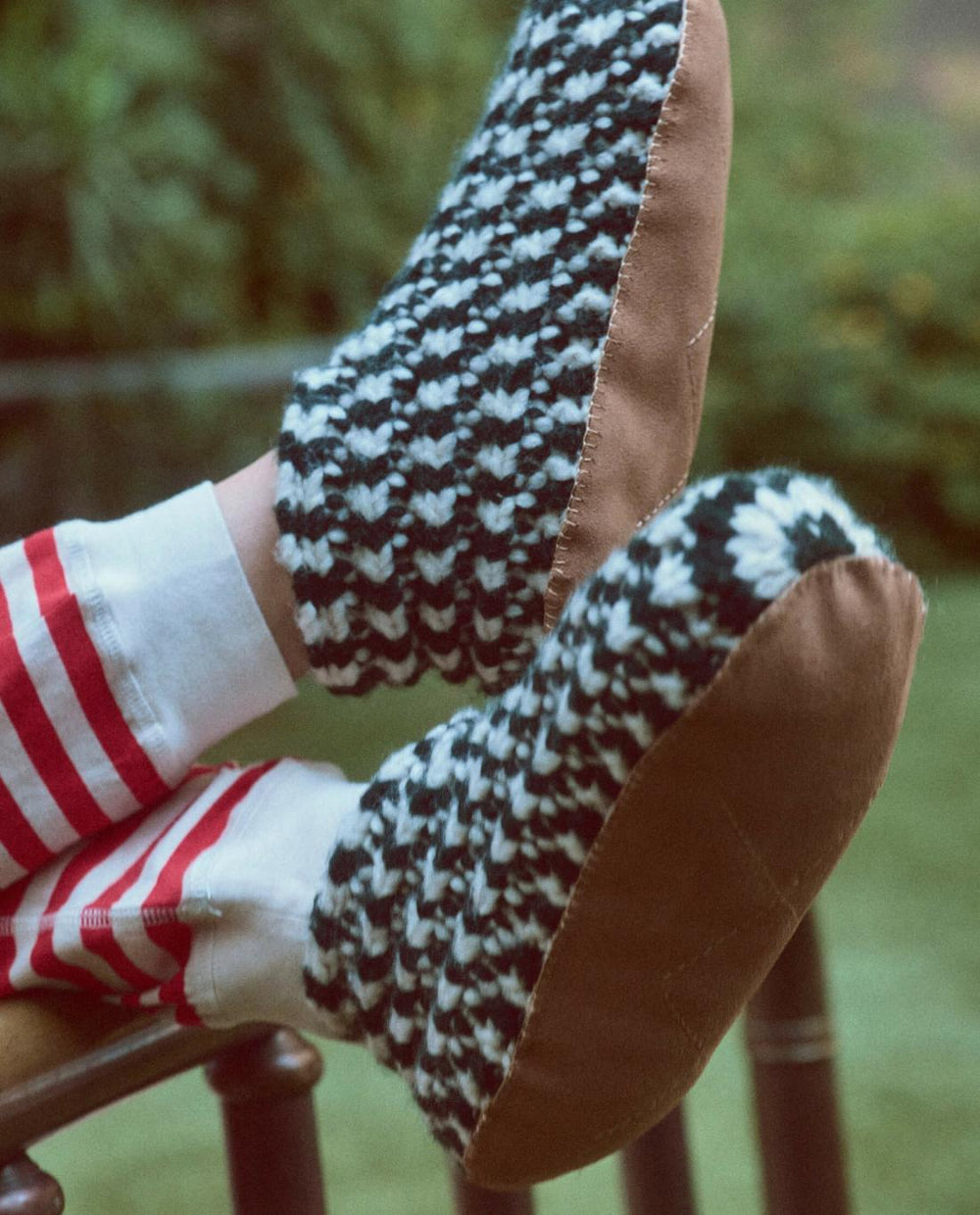 Shoes | Women The Great. The Bootie Slipper. Black And Cream Stripe