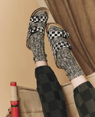 Shoes | Women The Great. The Hand Stamped BIRKENSTOCK Arizona. Black With Cream Check