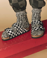 Shoes | Women The Great. The Hand Stamped BIRKENSTOCK Arizona. Black With Cream Check