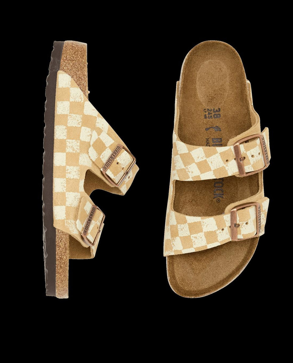 Shoes | Women The Great. The Hand Stamped BIRKENSTOCK Arizona. Latte With Cream Check