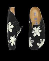 Shoes | Women The Great. The Hand Stamped BIRKENSTOCK Boston. Black With Cream Daisy