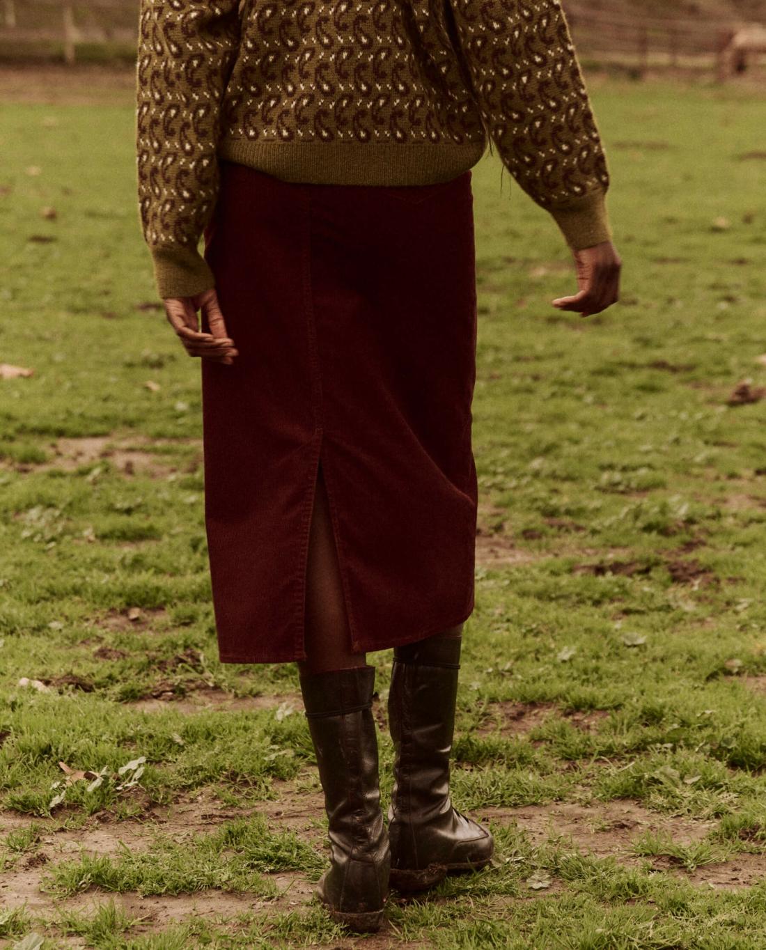 Skirts &amp; Shorts | Women The Great. The Column Skirt. Cord Cinnabar