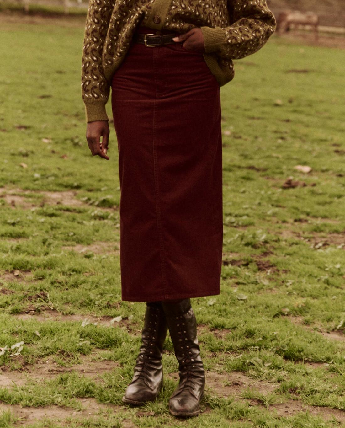 Skirts &amp; Shorts | Women The Great. The Column Skirt. Cord Cinnabar