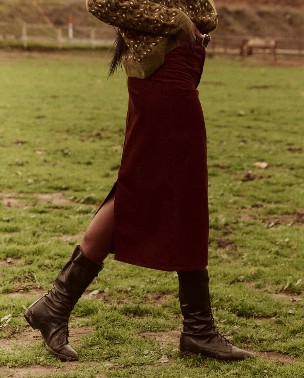 Skirts &amp; Shorts | Women The Great. The Column Skirt. Cord Cinnabar