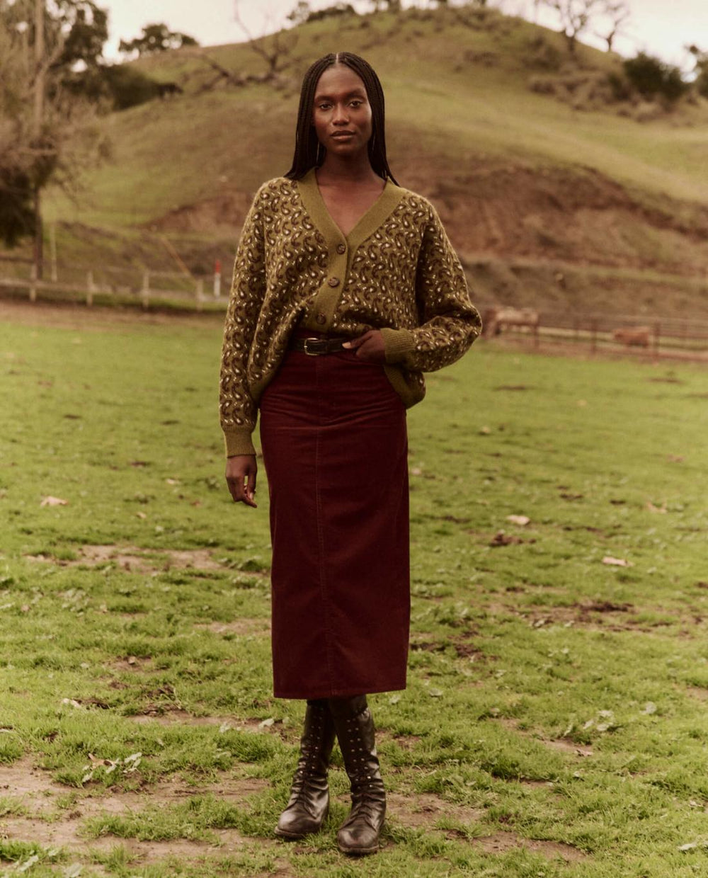 Skirts &amp; Shorts | Women The Great. The Column Skirt. Cord Cinnabar