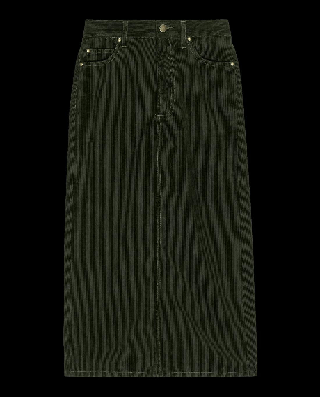Skirts &amp; Shorts | Women The Great. The Column Skirt. Cord Woodland Green