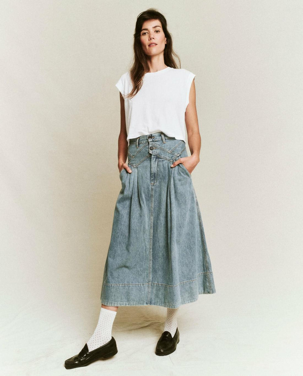 Skirts &amp; Shorts | Women The Great. The Field Skirt. Misty Wash
