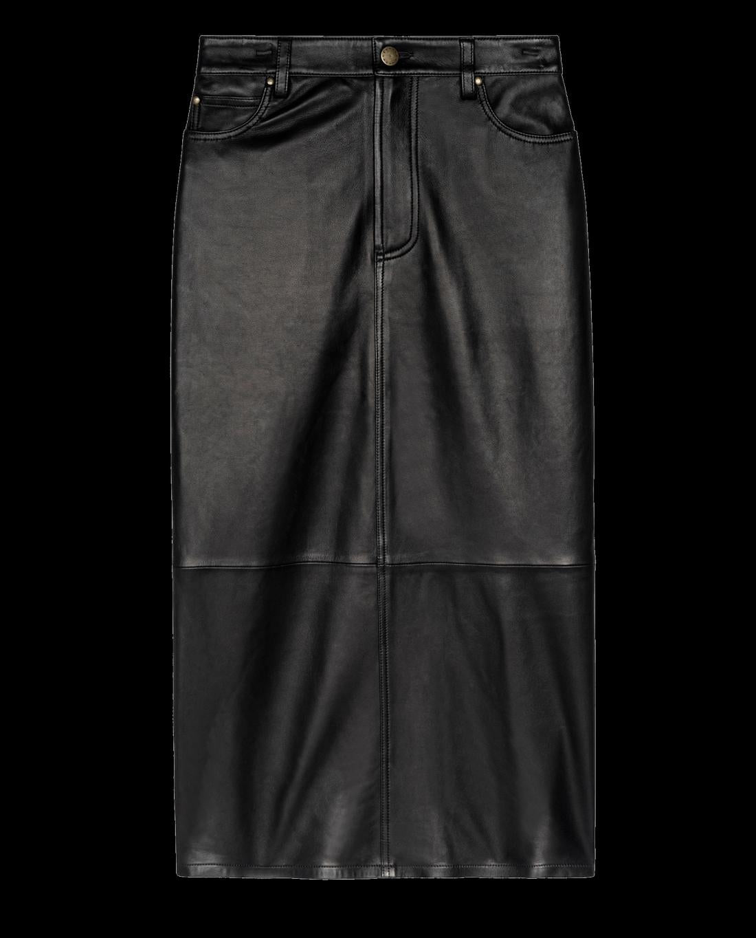 Skirts &amp; Shorts | Women The Great. The Leather Column Skirt. Black