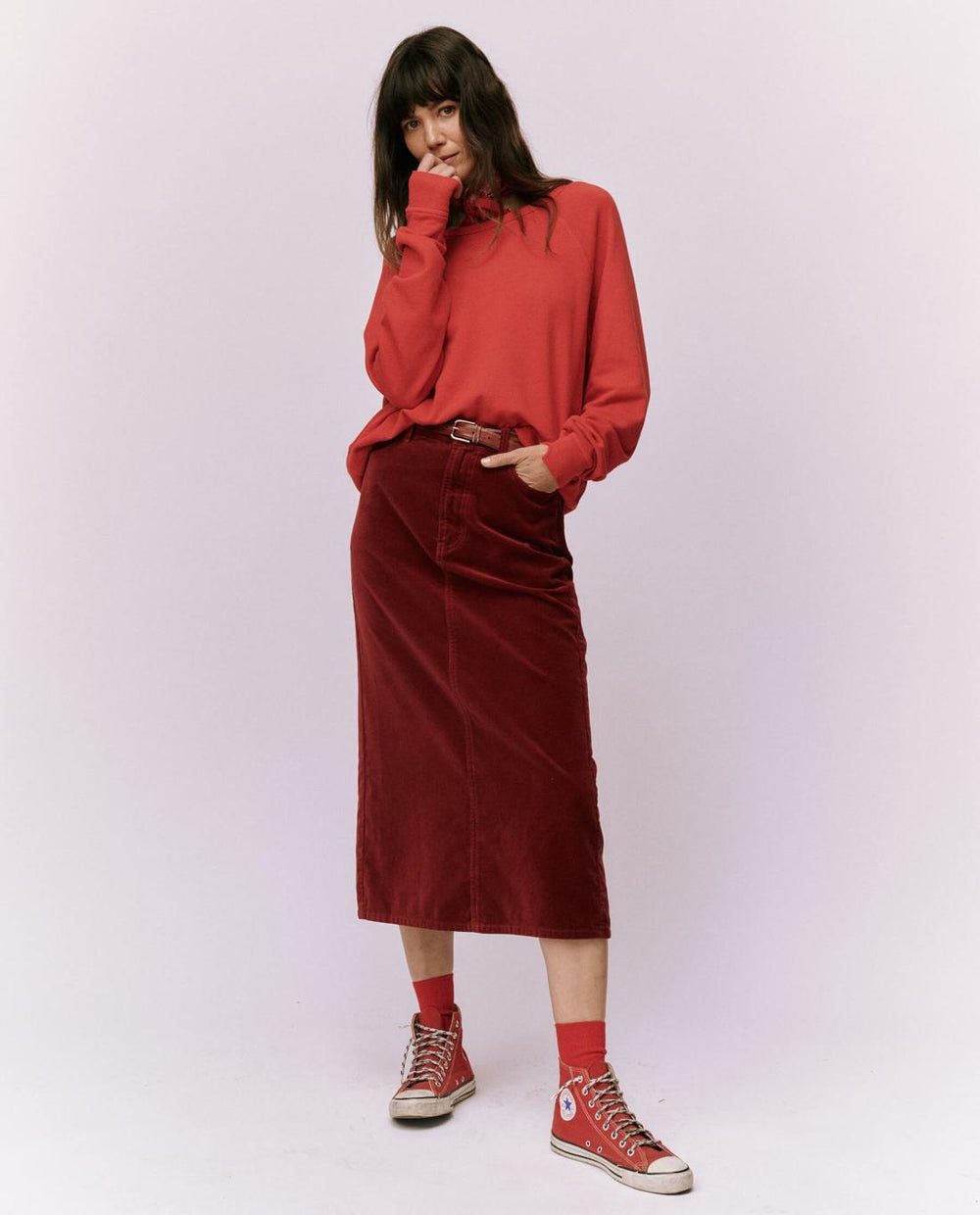 Skirts &amp; Shorts | Women The Great. The Velvet Column Skirt. Bordeaux