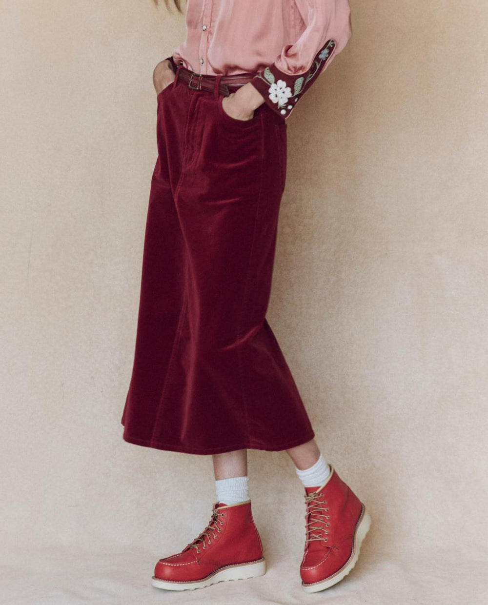 Skirts &amp; Shorts | Women The Great. The Velvet Column Skirt. Bordeaux