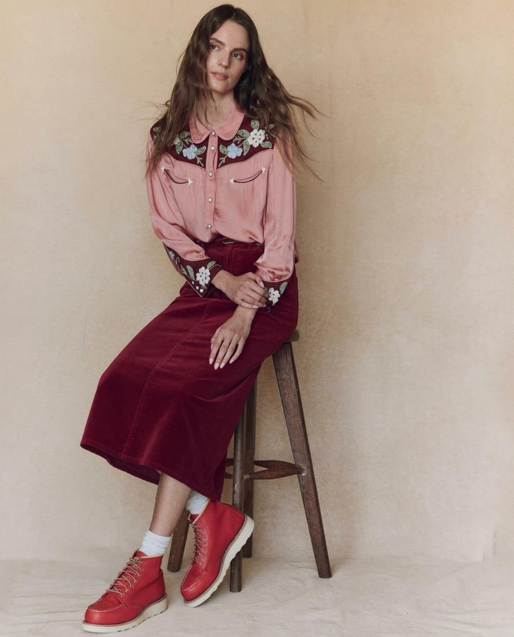 Skirts &amp; Shorts | Women The Great. The Velvet Column Skirt. Bordeaux