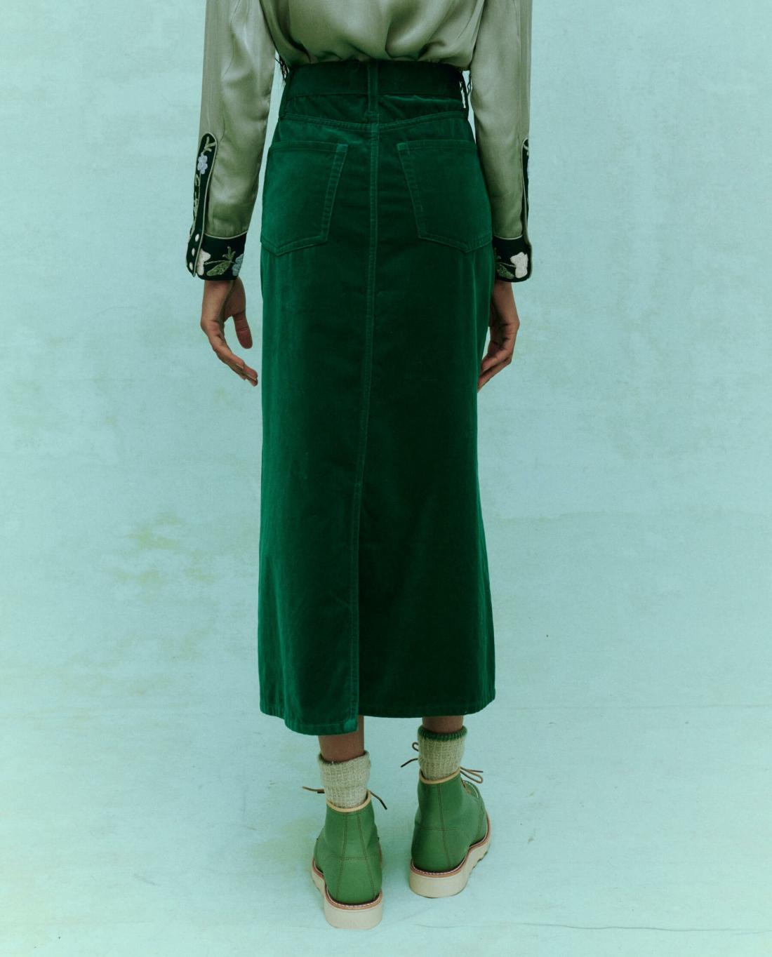 Skirts &amp; Shorts | Women The Great. The Velvet Column Skirt. Emerald