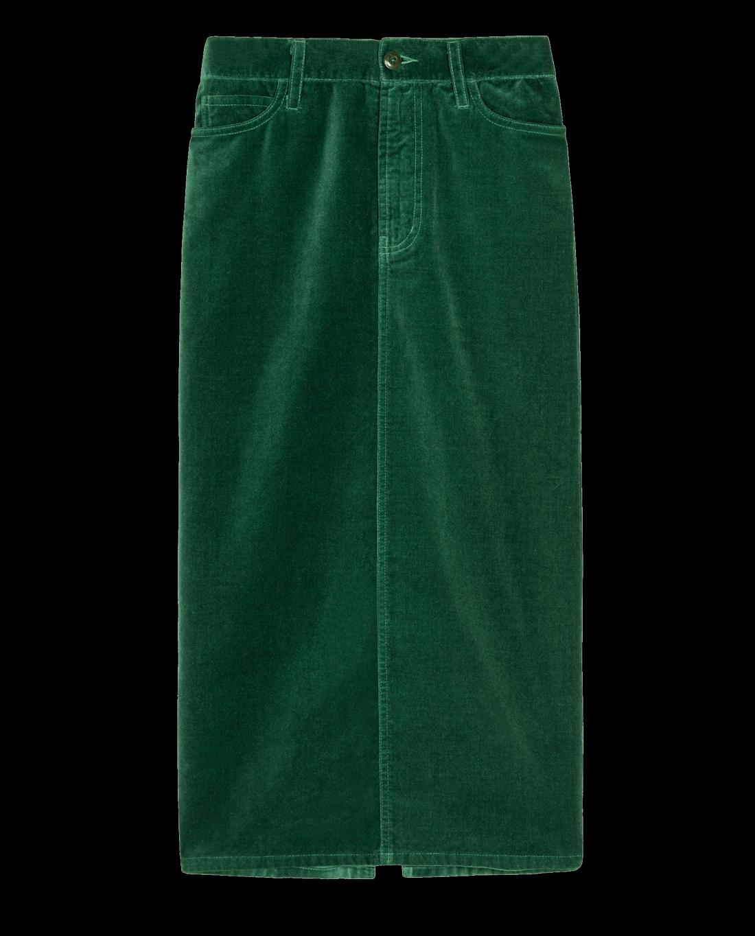 Skirts &amp; Shorts | Women The Great. The Velvet Column Skirt. Emerald