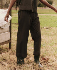 Sleep Bottoms | Women The Great. The Eyelet Easy Sleep Pant. Black