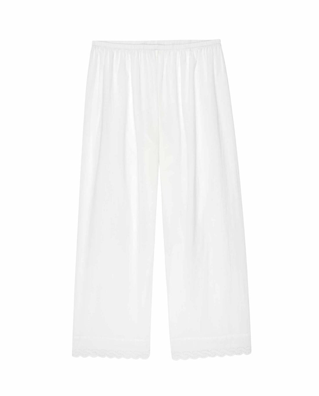 Sleep Bottoms | Women The Great. The Eyelet Easy Sleep Pant. True White