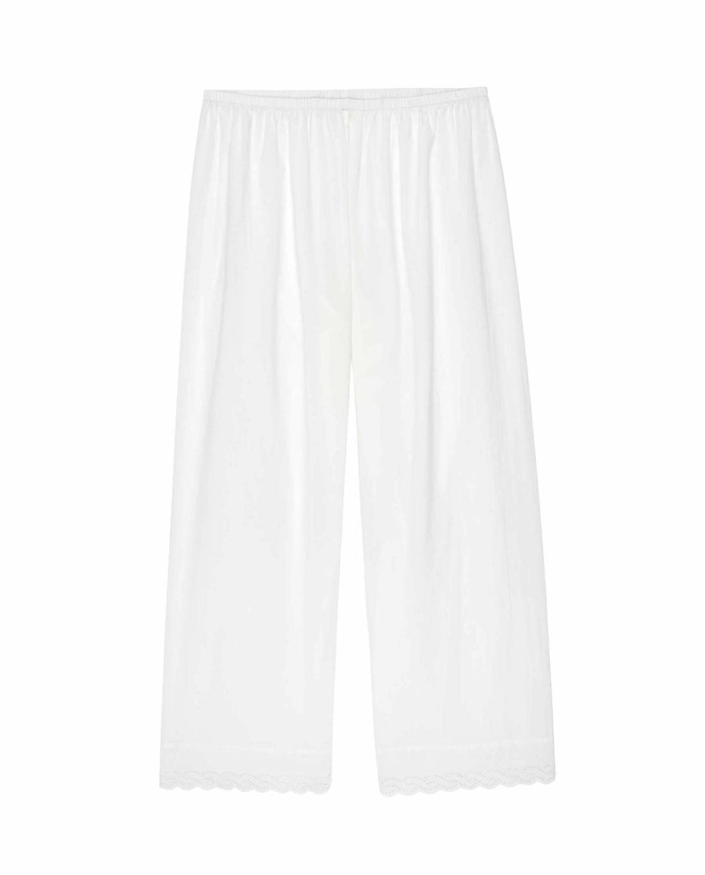 Sleep Bottoms | Women The Great. The Eyelet Easy Sleep Pant. True White