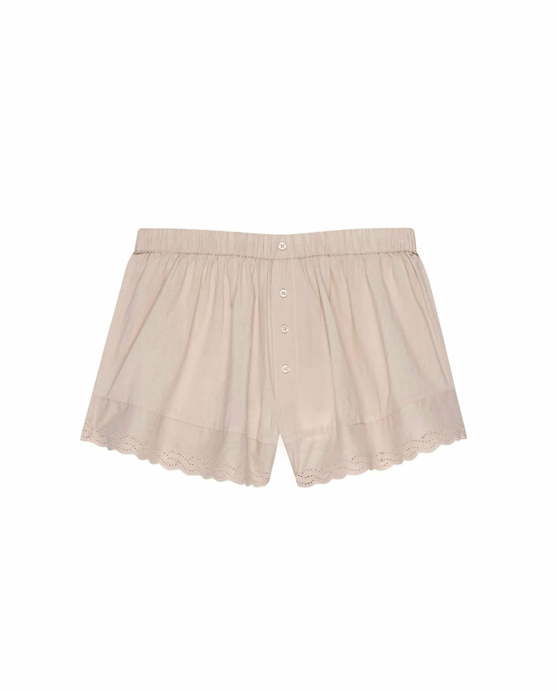 Sleep Bottoms | Women The Great. The Eyelet Tap Short. Soft Rosette