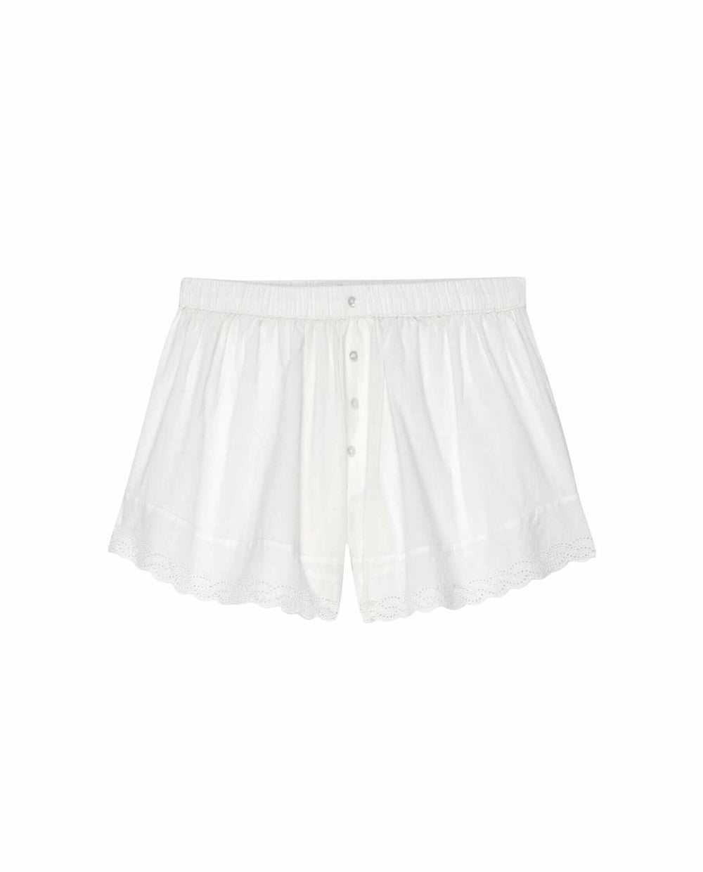 Sleep Bottoms | Women The Great. The Eyelet Tap Short. True White