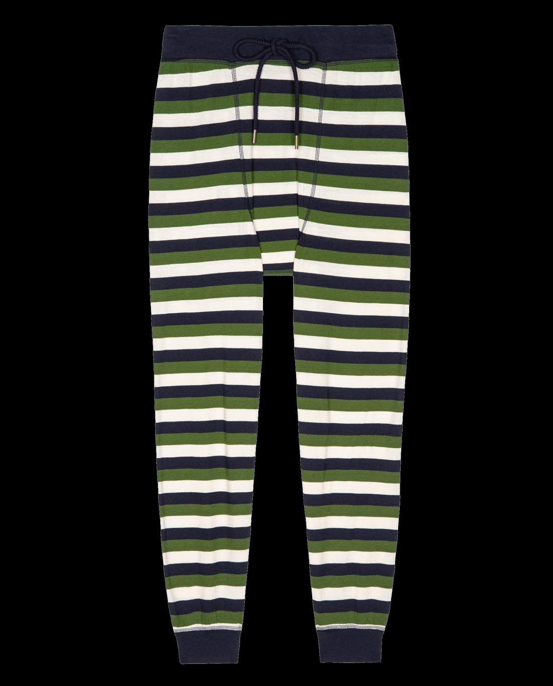 Sleep Bottoms | Women The Great. The Long John. Winter Pine Stripe