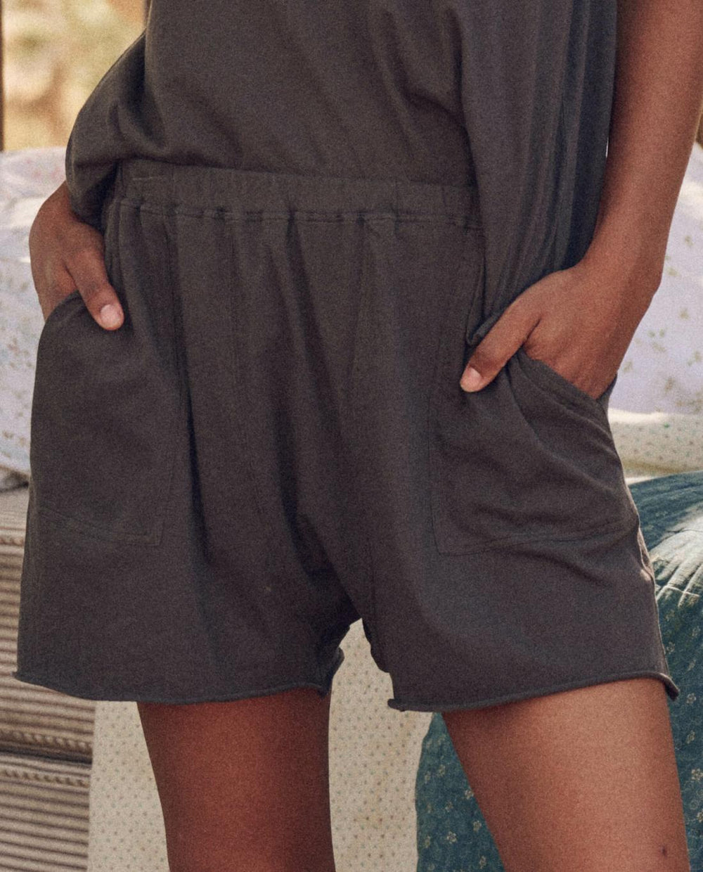 Sleep Bottoms | Women The Great. The Lounge Short. Washed Black
