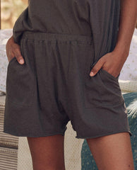 Sleep Bottoms | Women The Great. The Lounge Short. Washed Black
