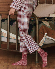 Sleep Bottoms | Women The Great. The Pajama Pant. Bordeaux Plaid