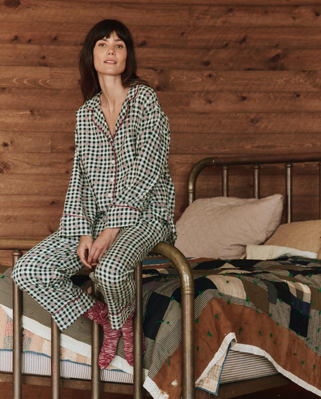 Sleep Bottoms | Women The Great. The Pajama Pant. Winter Pine Plaid