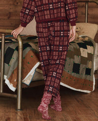 Sleep Bottoms | Women The Great. The Plush Fleece Pajama Pant. Fireside Plaid