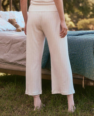 Sleep Bottoms | Women The Great. The Pointelle Easy Button Sleep Pant. White