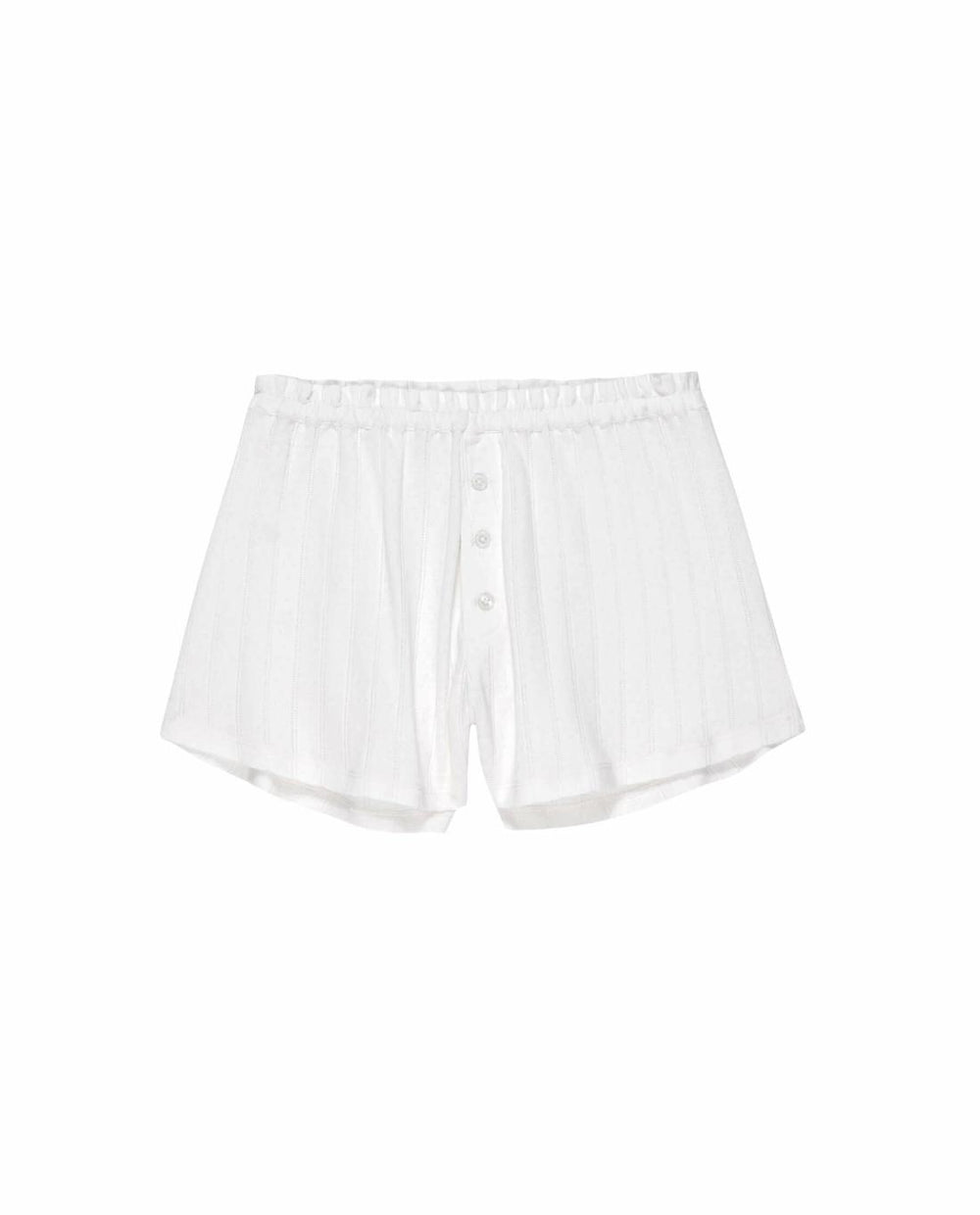 Sleep Bottoms | Women The Great. The Pointelle Tap Short. White