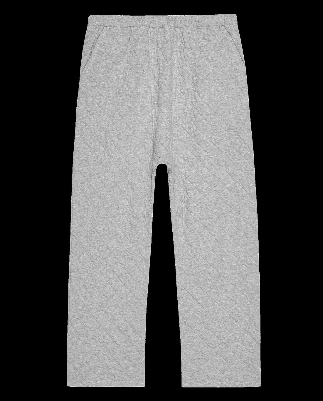 Sleep Bottoms | Women The Great. The Quilted Pajama Pant. Heather Grey