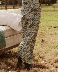 Sleep Bottoms | Women The Great. The Smocked Sleep Pant. Geo Medallion Print