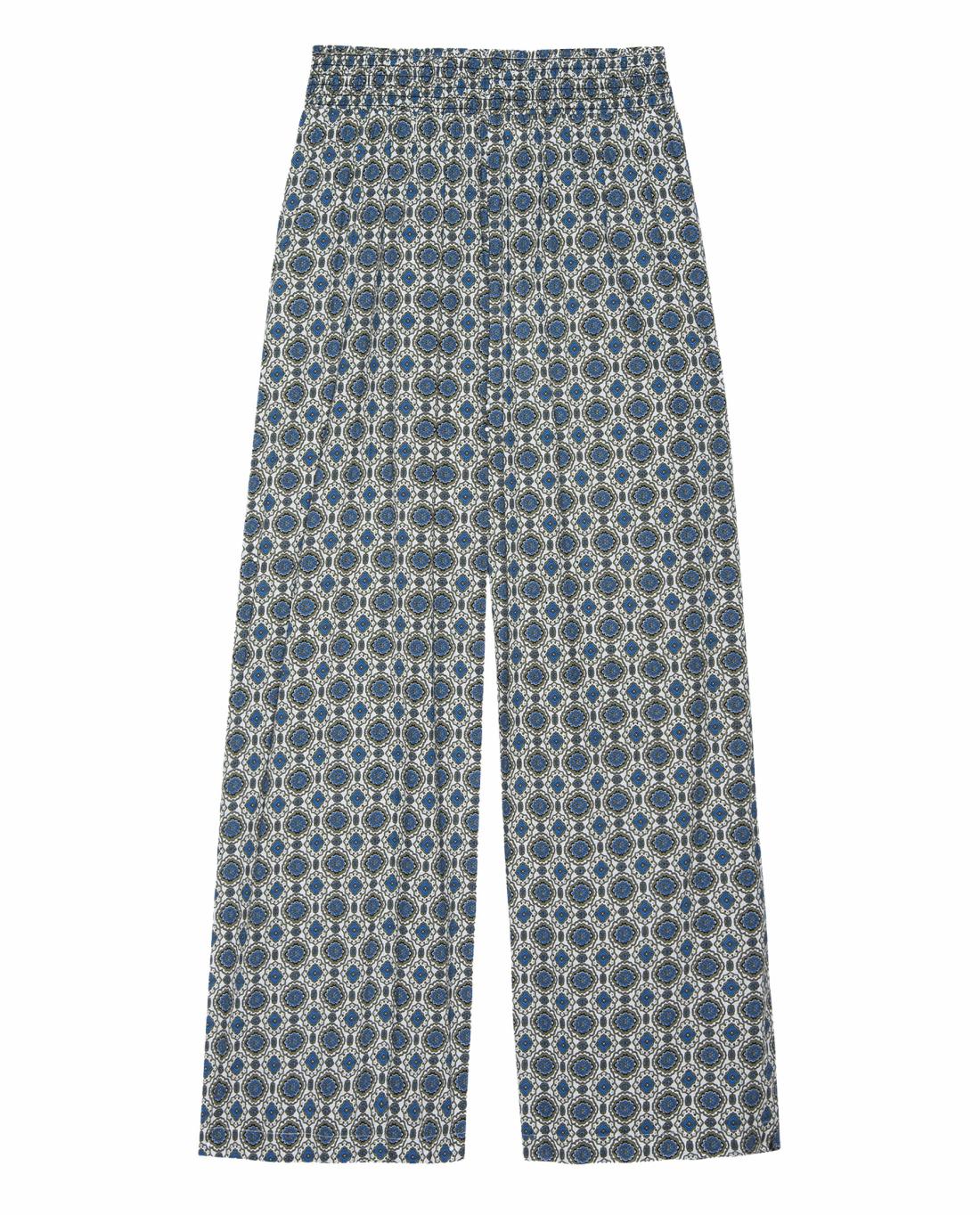 Sleep Bottoms | Women The Great. The Smocked Sleep Pant. Geo Medallion Print