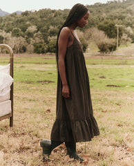 Sleep Dresses | Women The Great. The Eyelet Ruffle Tank Night Dress. Black