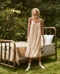 Sleep Dresses | Women The Great. The Eyelet Ruffle Tank Night Dress. Soft Rosette