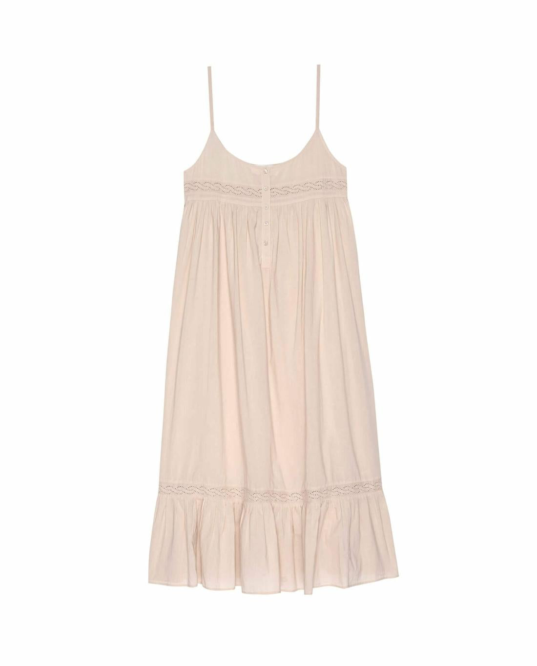 Sleep Dresses | Women The Great. The Eyelet Ruffle Tank Night Dress. Soft Rosette