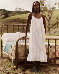 Sleep Dresses | Women The Great. The Eyelet Ruffle Tank Night Dress. True White