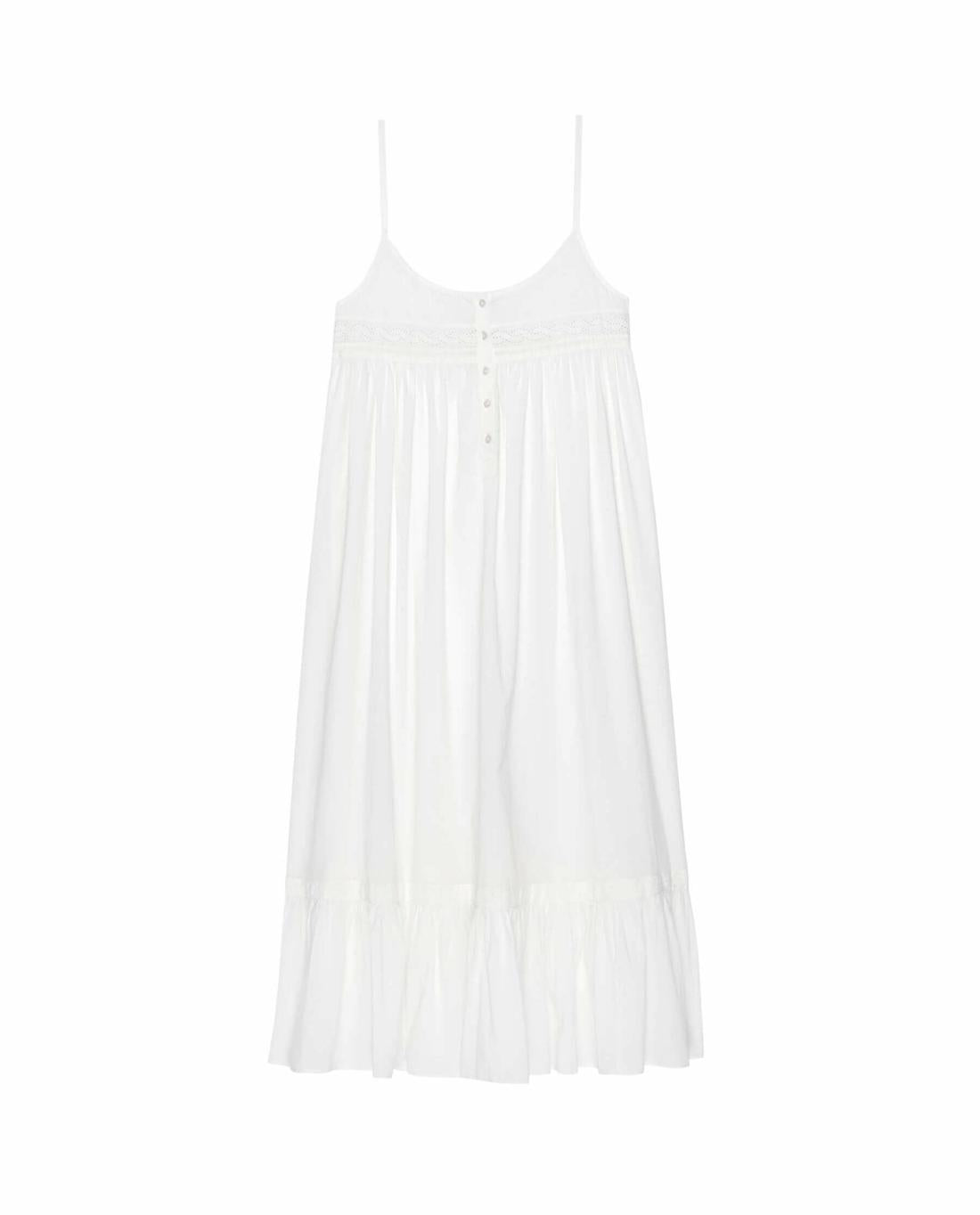 Sleep Dresses | Women The Great. The Eyelet Ruffle Tank Night Dress. True White